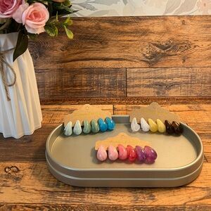 Colorful Teardrop Earrings 9 Pairs